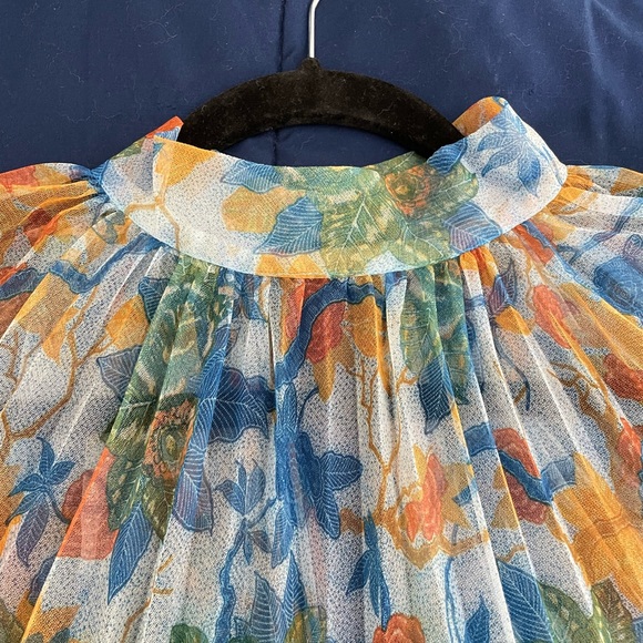 Vintage 60s Poncho; shear, pleated. - Picture 5 of 5